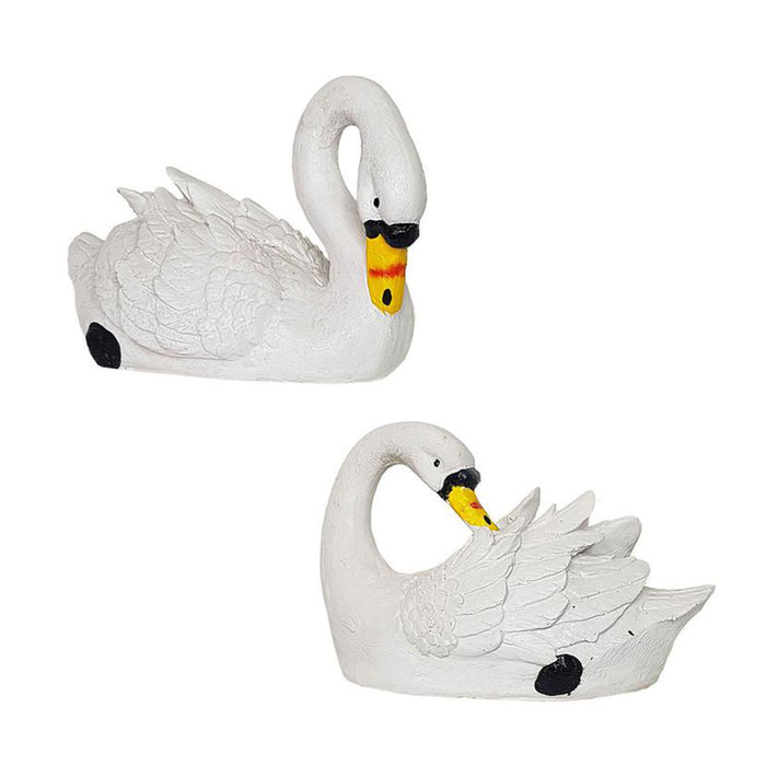 (Pack of 2) Swan Front & Back Statue for Garden Decoration