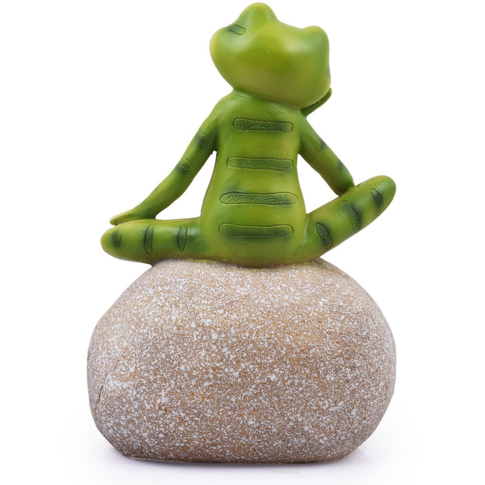 Frog Sitting on Stone for Home and Garden Decoration