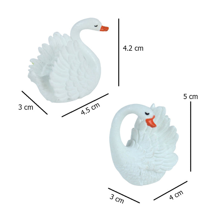 Miniature Toys : (Set of 2) Swans for Fairy Garden Accessories