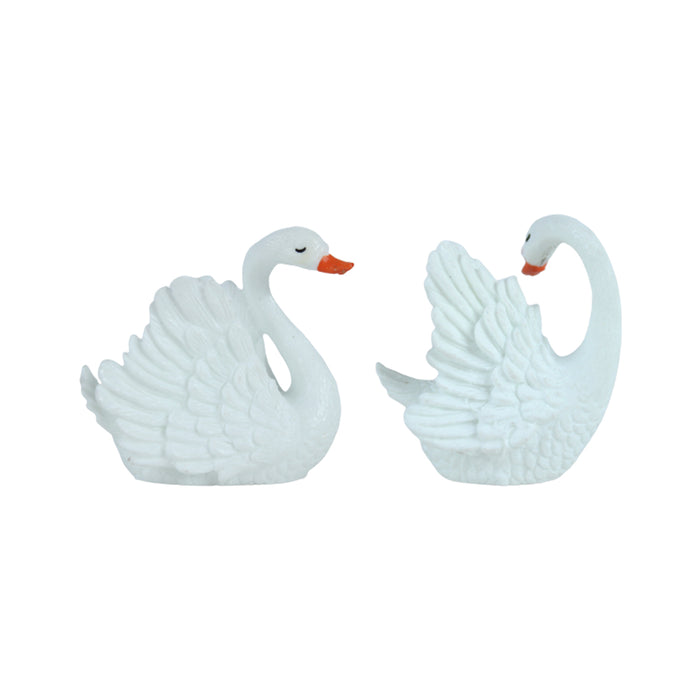 Miniature Toys : (Set of 2) Swans for Fairy Garden Accessories