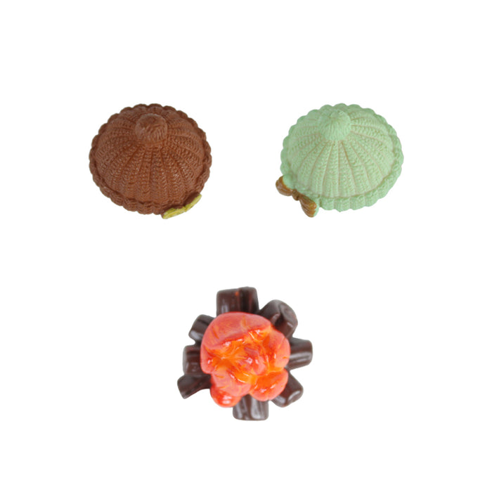 Miniature Toys : Kids with Bonfire Miniature Toy (Brown & Green)