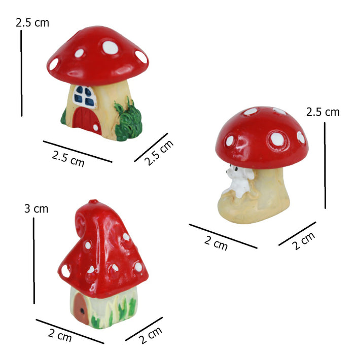 Miniature Toys : (Set of 6) Small Mushroom Houses for Fairy Garden Accessories