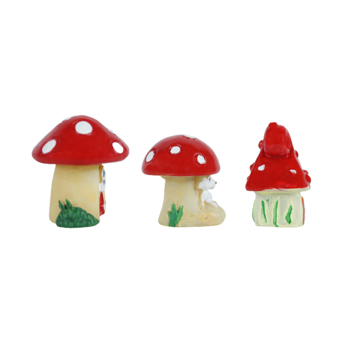 Miniature Toys : (Set of 6) Small Mushroom Houses for Fairy Garden Accessories