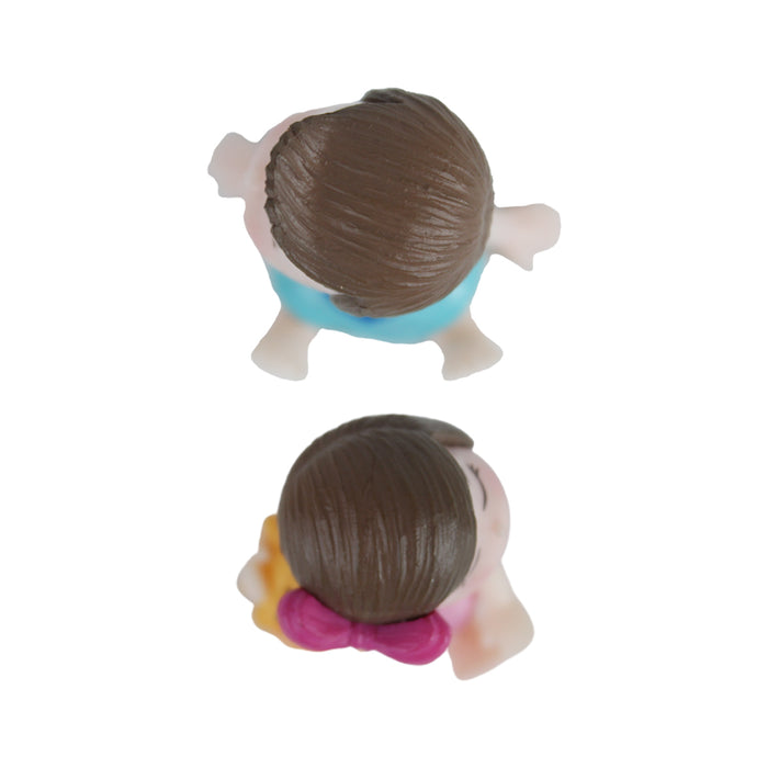 Miniature Toys : Sitting Kids-1 (Pink & Blue) for Fairy Garden Accessories