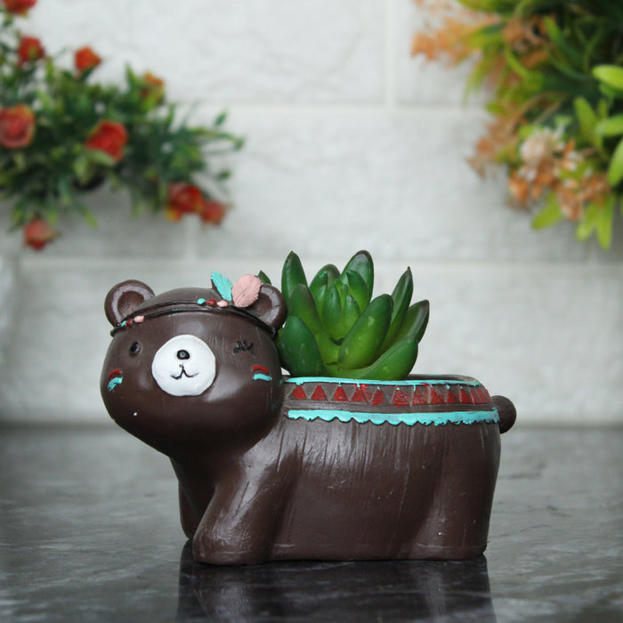 Brown Bear Succulent Pot for Home Decoration