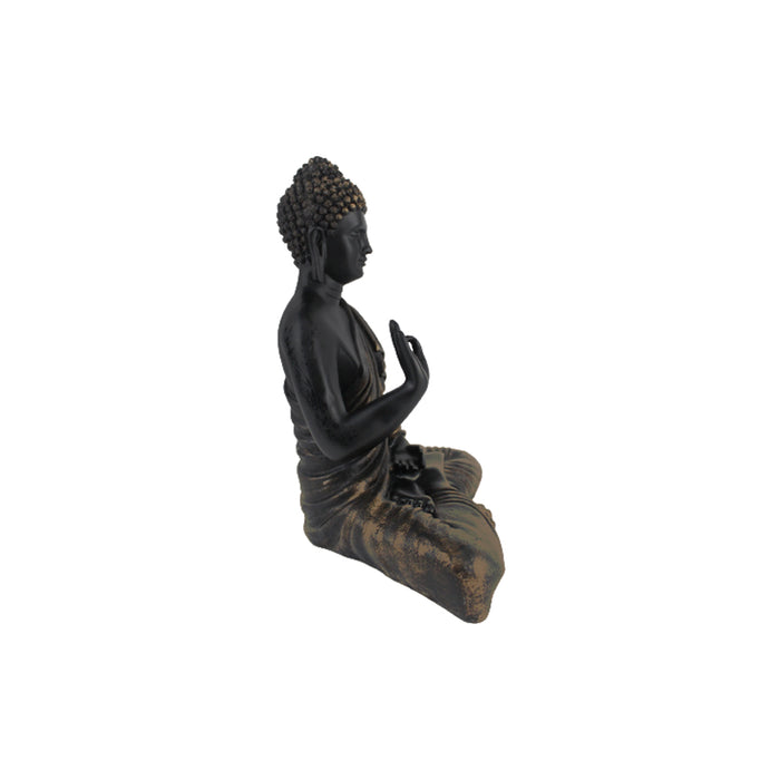 Wonderland Resin 14'' Black Buddha (Aashirwad)