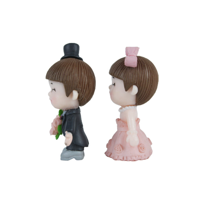 (set of 2) Wedding Bride & Groom (Pink & Black)  Miniature toys