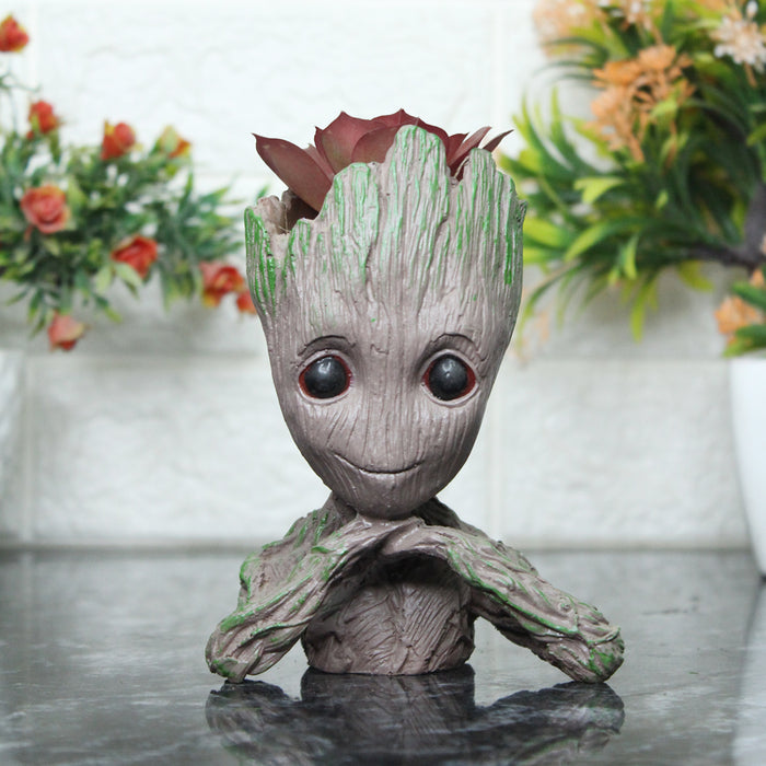 Buy Resin Big Groot (Face in Hand) Succulents Pot for Small Plants