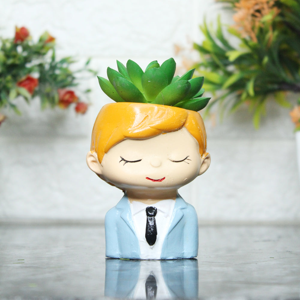 Boy Succulent Pot for Home and Balcony Decoration