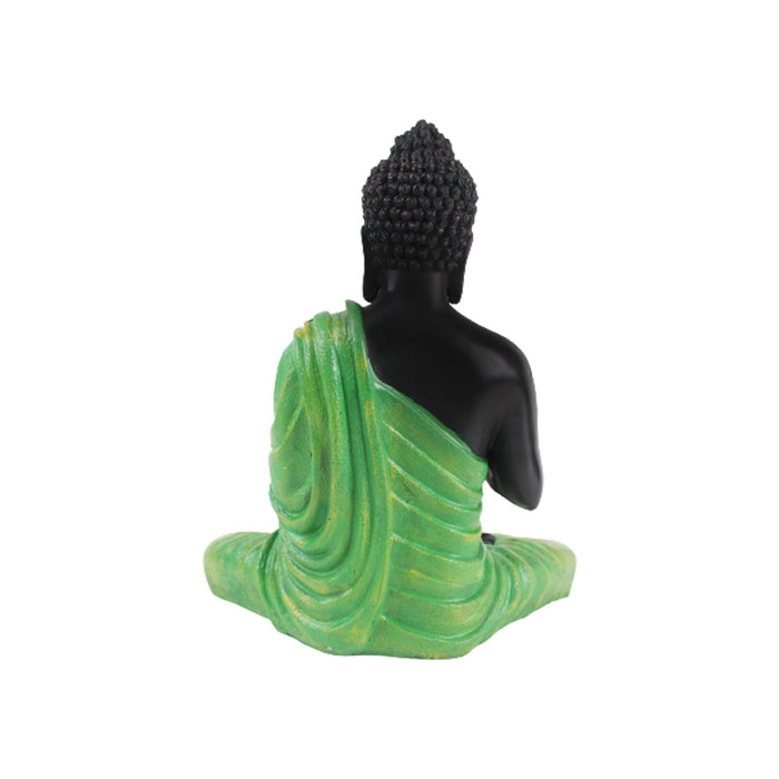 Wonderland Resin 14'' Green Buddha with Black Body (Aashirwad)