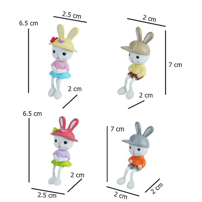 Miniature Toys : (Set of 4) Bunny Boys & Girls