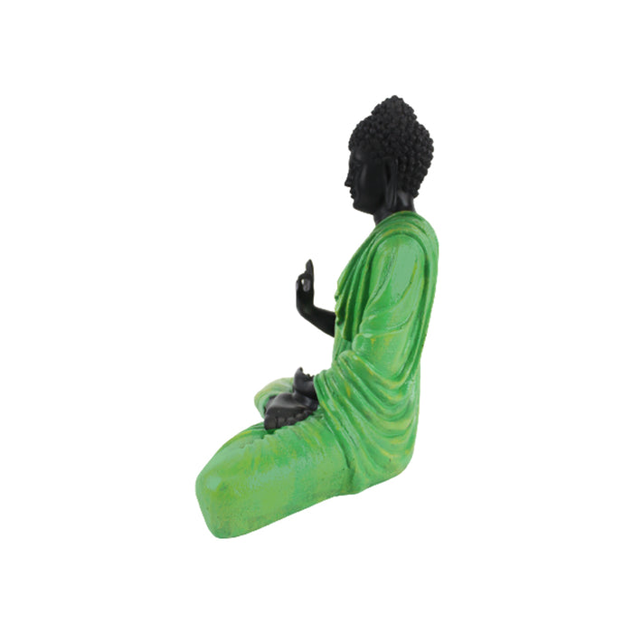 Wonderland Resin 14'' Green Buddha with Black Body (Aashirwad)