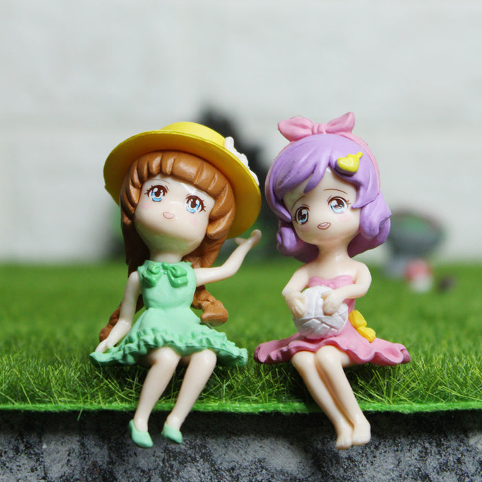 Miniature Toys : (Set of 2) Sitting Beach Girls