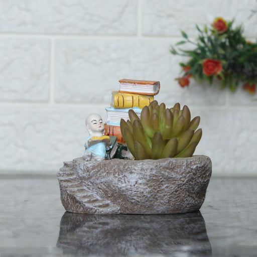 Monk & Books Succulent Pot for Home Decoration - Wonderland Garden Arts and Craft