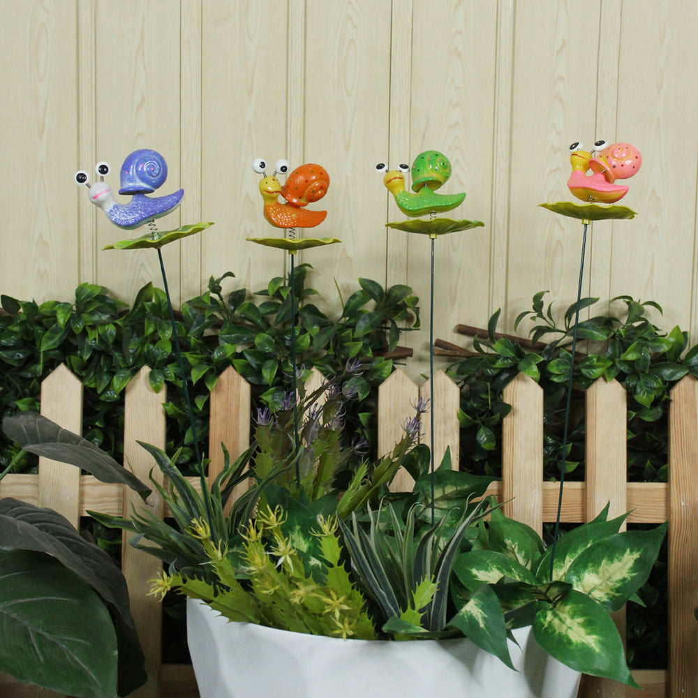 (Set of 4) Snail Garden Stake/Stick for Garden Decoration
