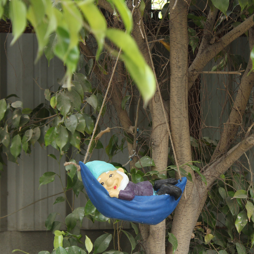 Hanging Gnome on Hammock (Blue)
