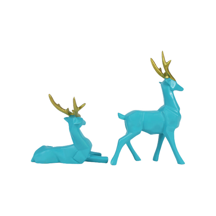 (Set of 2) Deers Statue for Home Decoration