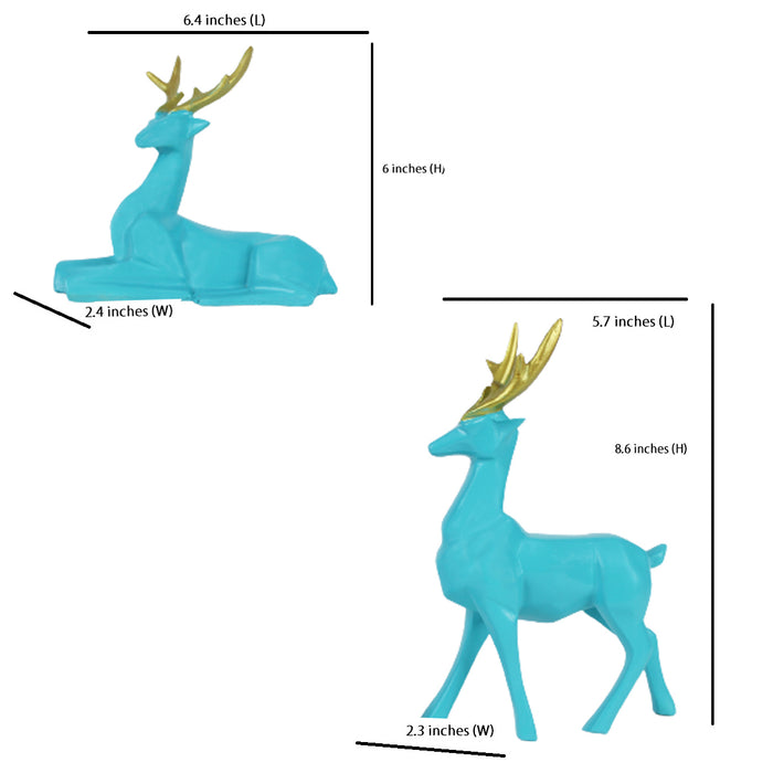 (Set of 2) Deers Statue for Home Decoration