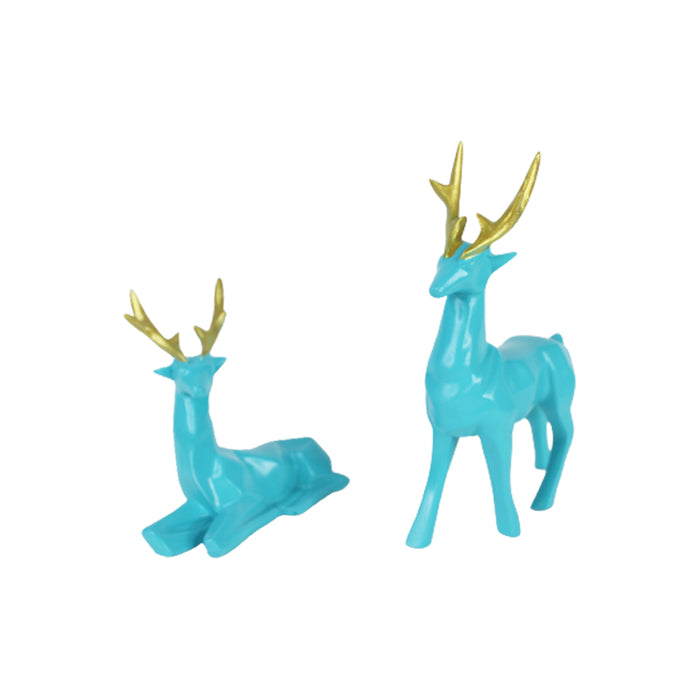 (Set of 2) Deers Statue for Home Decoration