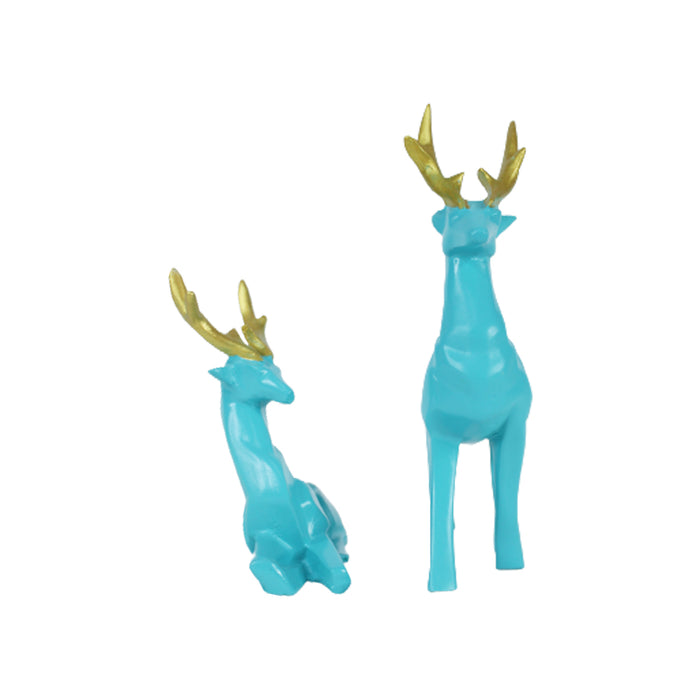 (Set of 2) Deers Statue for Home Decoration