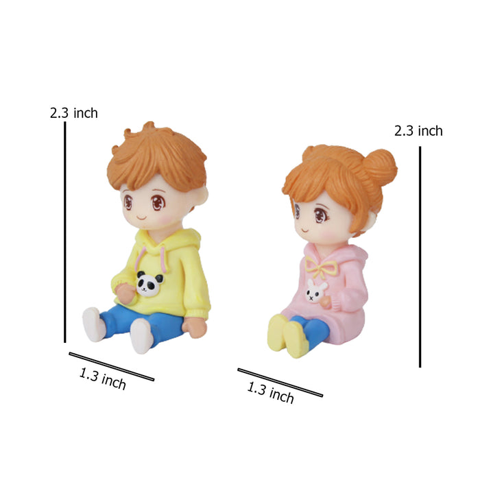 Miniature Toys : Orange Hair Kids (Yellow & Pink)