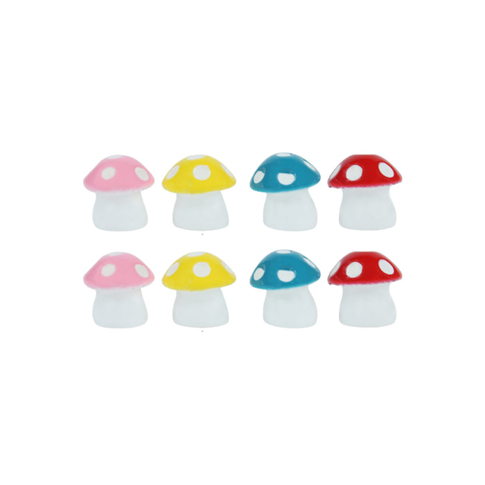 Miniature Toys : (Set of 8) Colourfull Mushrooms