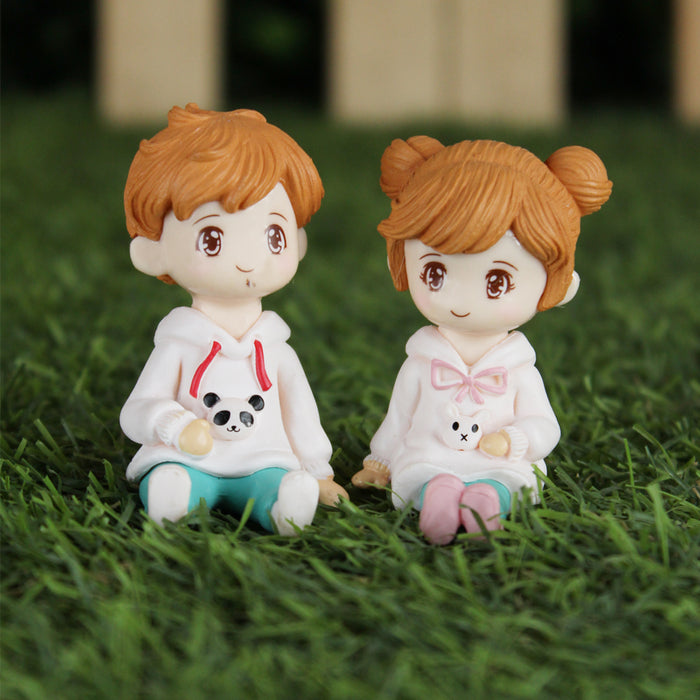 Miniature Toys : Orange Hair Kids (White)