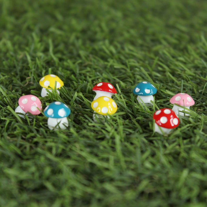 Miniature Toys : (Set of 8) Colourfull Mushrooms