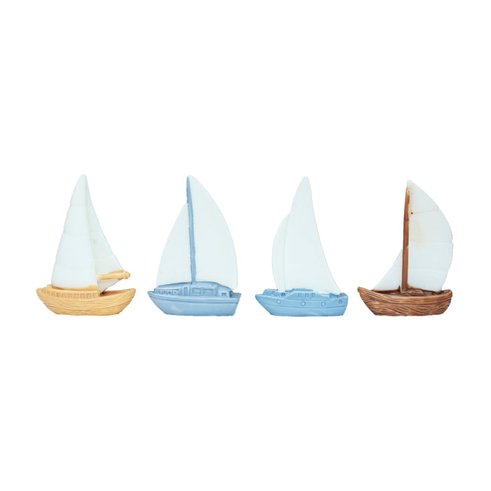 Miniature Toys - Set of 4 Yatch ( Fairy garden accessories)