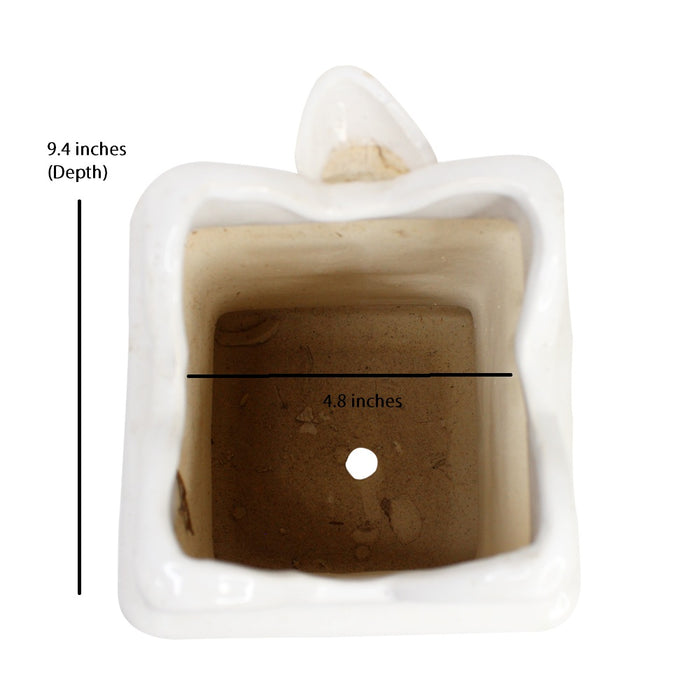 Ceramic Big Tulsi Planter Pot for Home and Decoration - Wonderland Garden Arts and Craft