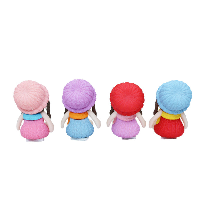Miniature Toys : (Set of 4) Sweater Dolls Sitting for Fairy Garden Accessories