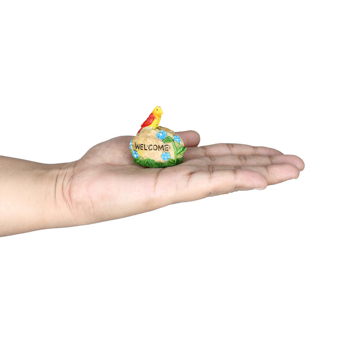 Miniature Toys : (Set of 4) Bird on Stone