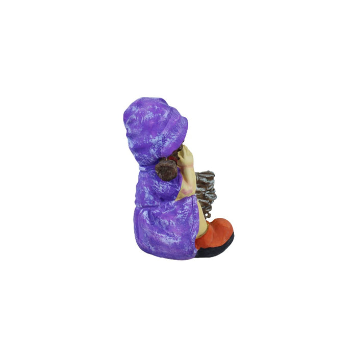 Girl with Pot for Garden and Balcony Decoration (Dark Purple)