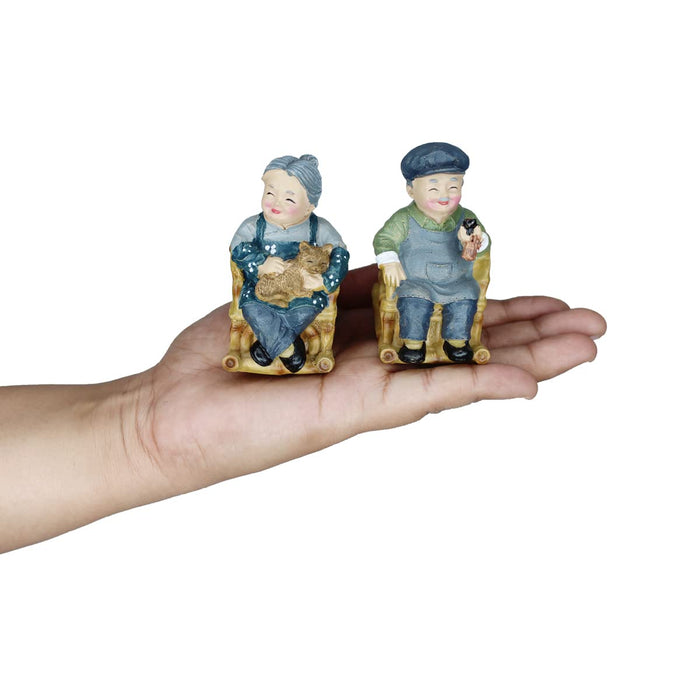 Miniature Toys : (2 Pc/Set) Granma-Grandpa for Fairy Garden Accessories