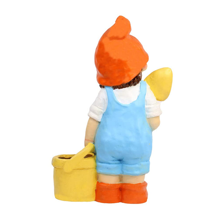Boy with Bucket Pot Planter for Balcony and Garden Decoration (Orange)