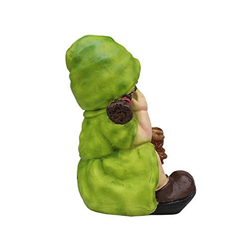 Girl with Pot Planter for Balcony and Garden Decoration (Green)