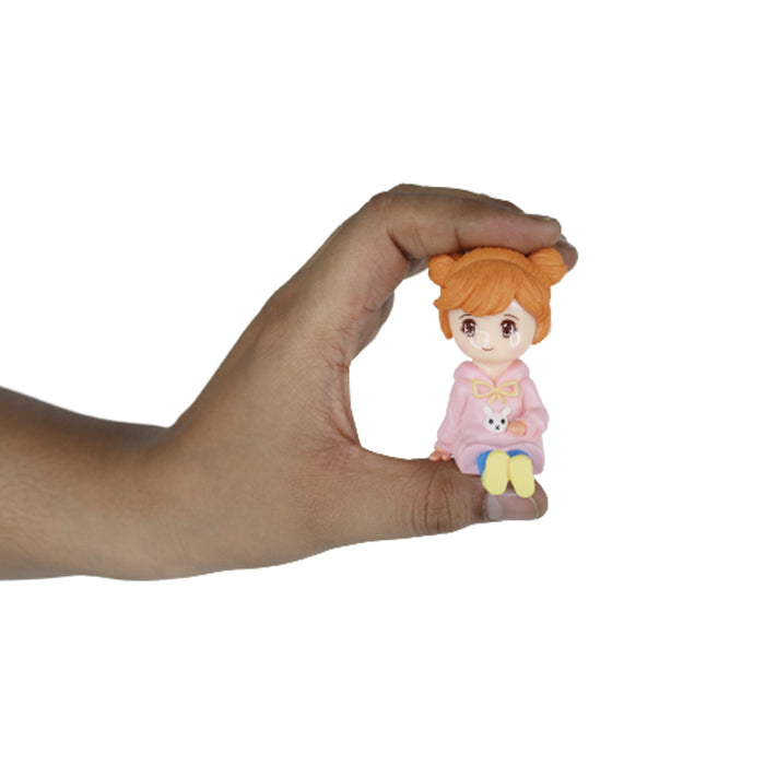 Miniature Toys : Orange Hair Kids (Yellow & Pink)