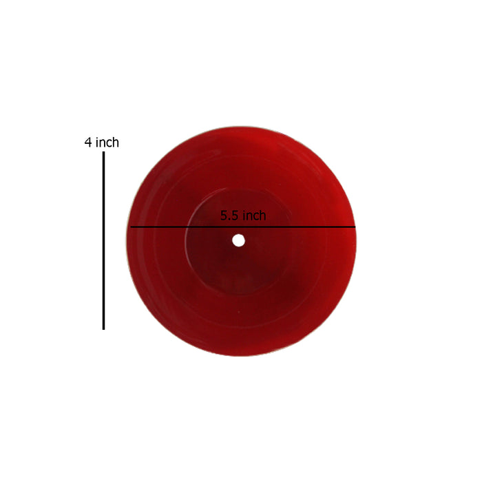 Line Round Metal Pot (Red)