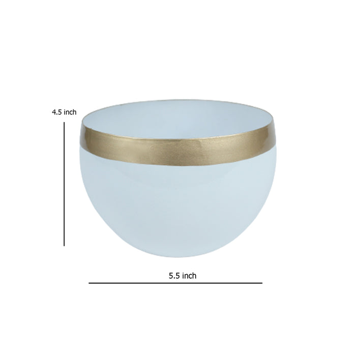 Line Round Metal Pot (White)