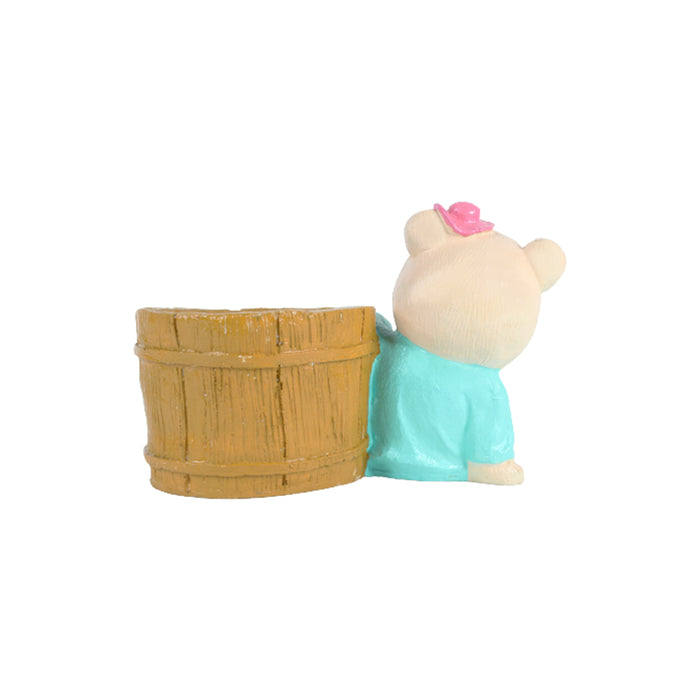 Teddy with Pot for Home Decoration