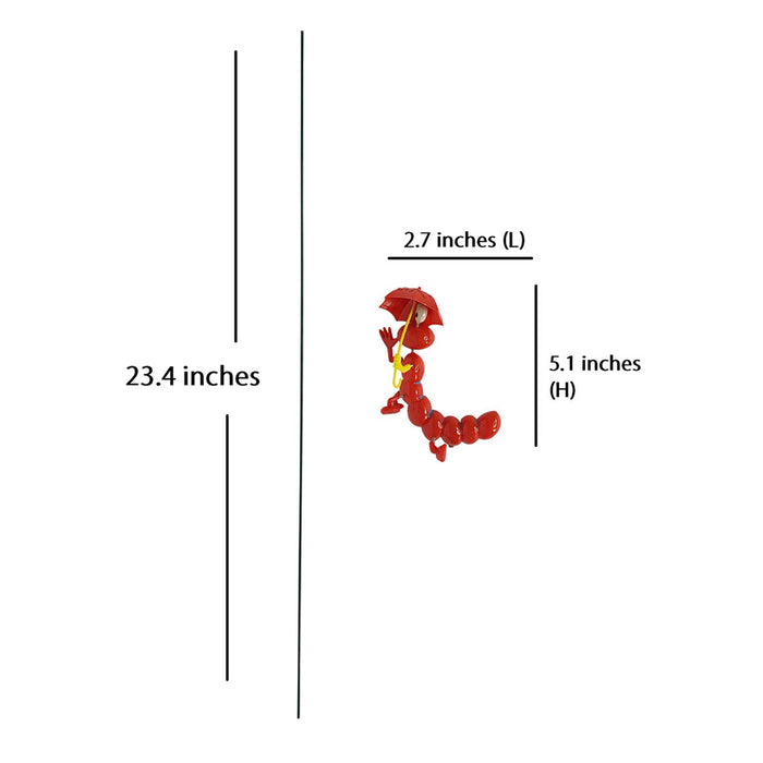 (Set of 4) Caterpillar with Umbrella Stake/Stick for Garden Decoration