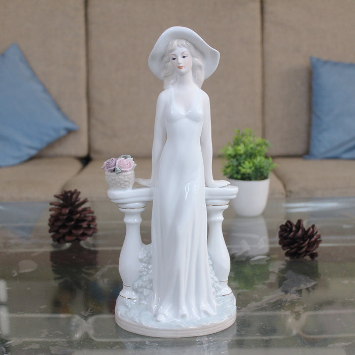 Victoria Lady fine porcelain figurine with pillars, showpiece, home décor