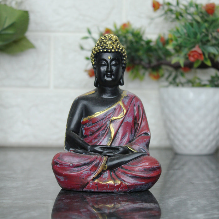 (5 inch) Small Buddha Statue (Maroon)