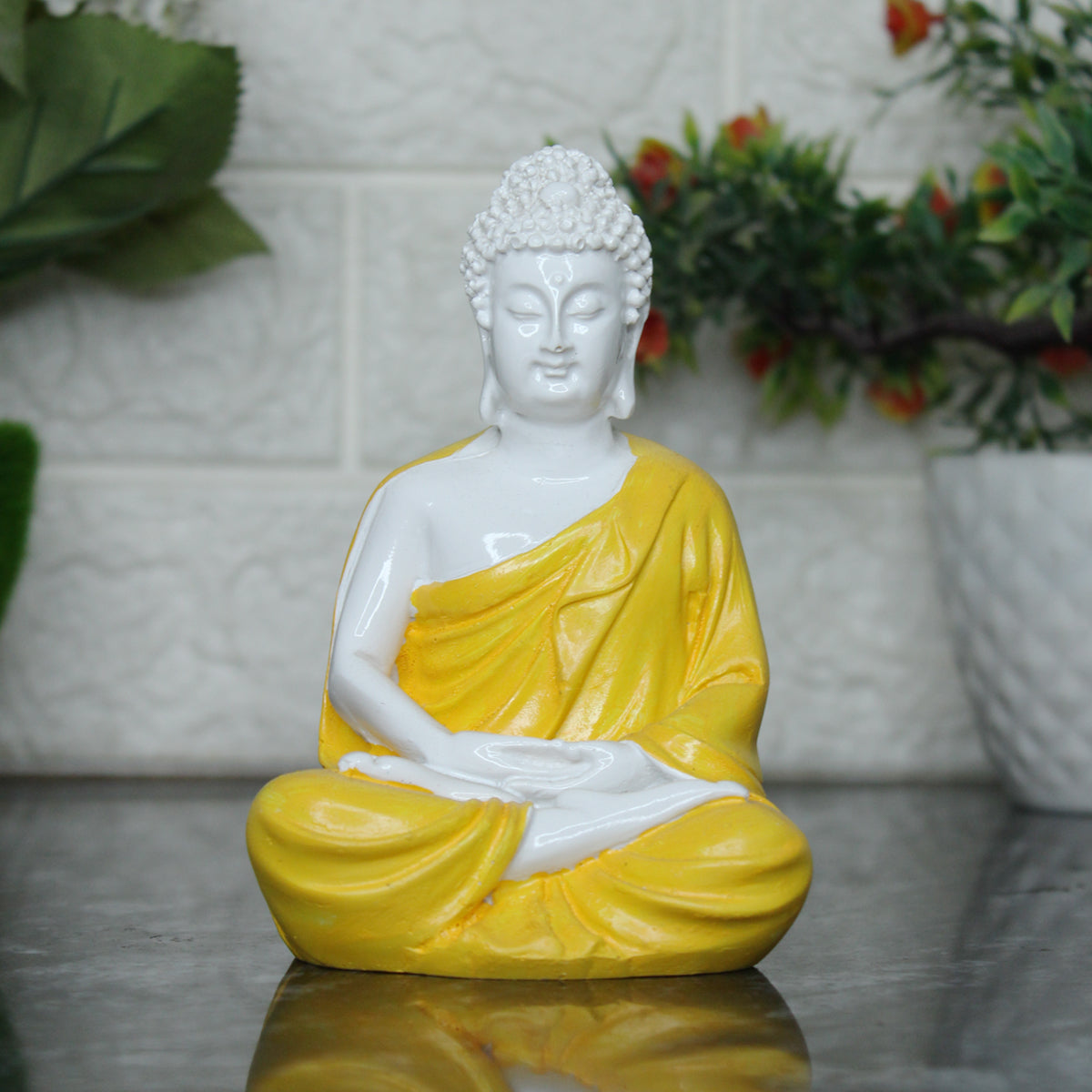 Buy Yellow Small Buddha Statue Online — Wonderland Garden Arts and Craft