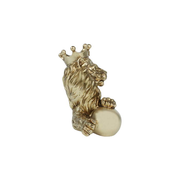 Lion King with Ball statue for luck, showpiece for home decor, living room center piece