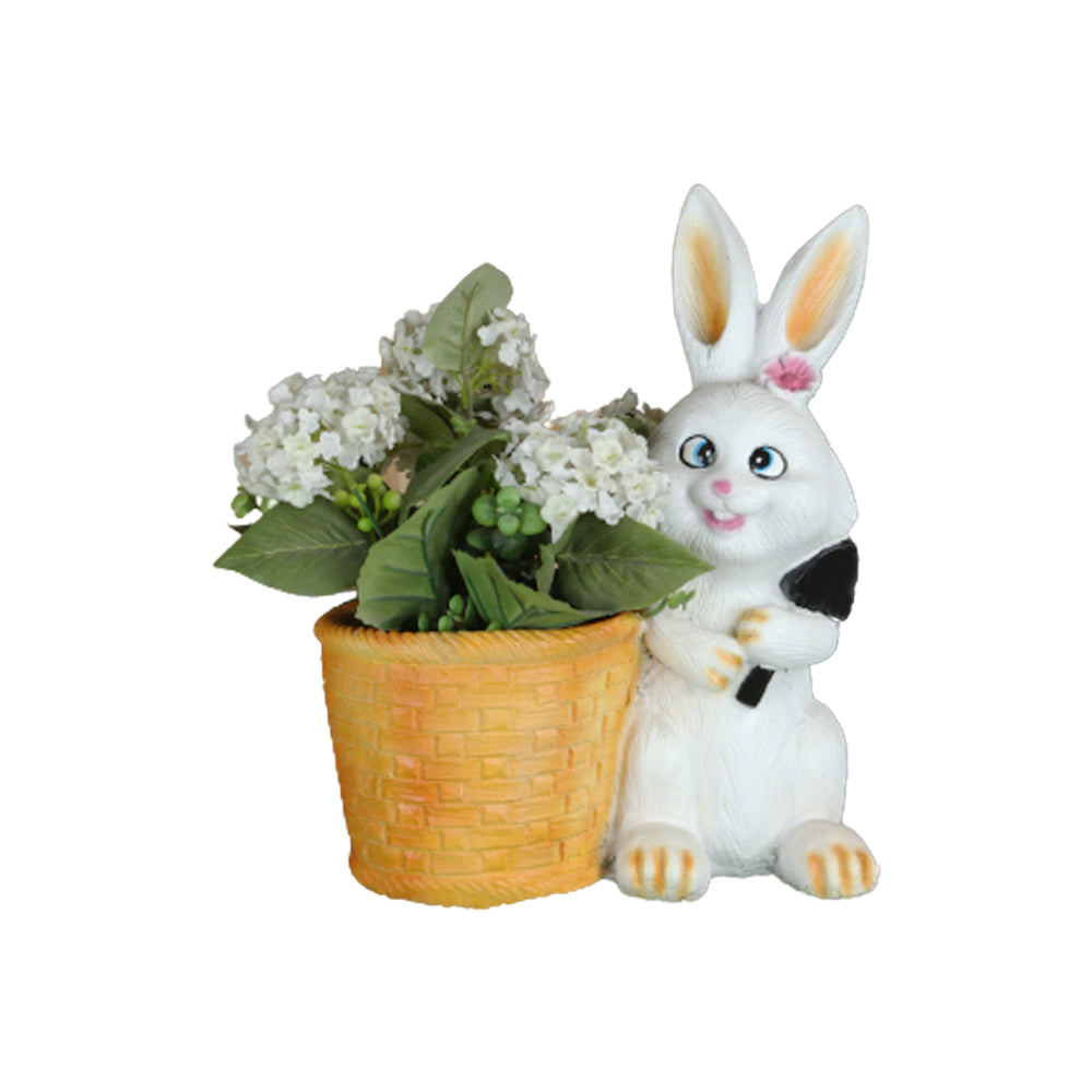Bunny with Basket Planter Garden and Balcony Decoration