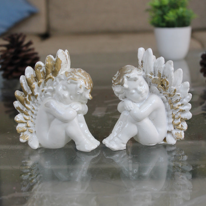 Polyresin Set of 2 Angel Statue ( home and garden décor)