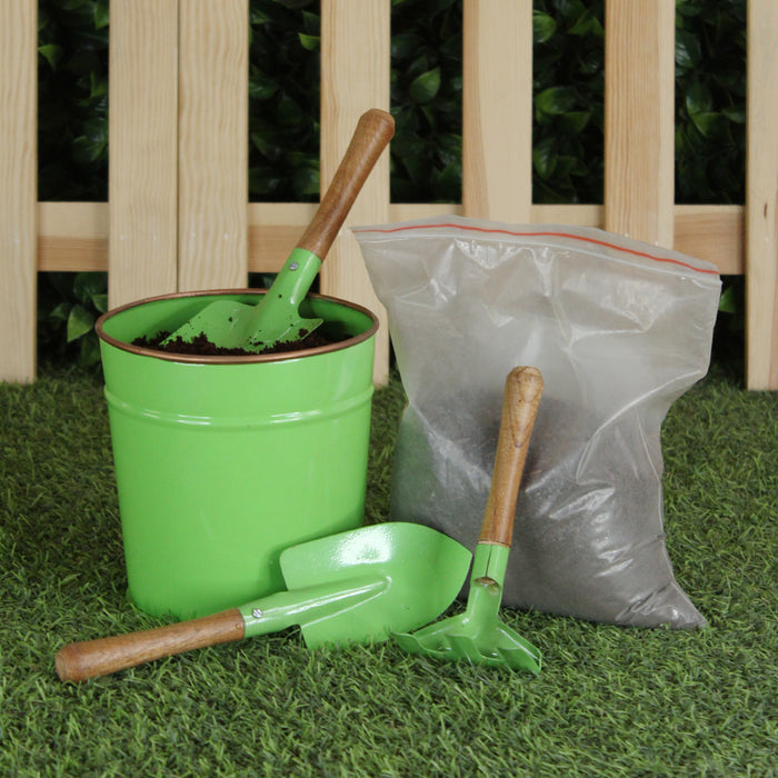 DIY Gardening Kit (Green Pot with Tools & Soil)