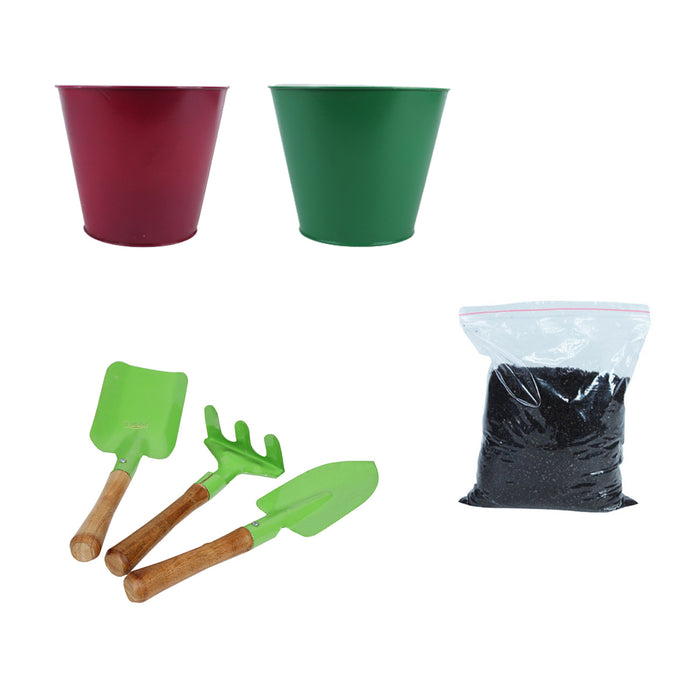 DIY Gardening Kit (Green & Red with Tools)