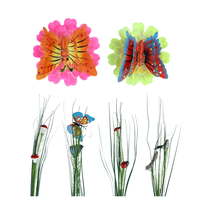 (Set of 6) Butterfly and Leaf Garden Stakes/Sticks